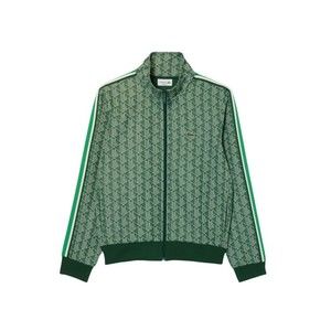 Lacoste Zip Sweatshirt With Contrasting Sleeve Stripes - NWT